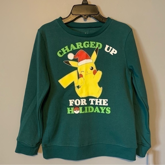 NWT. POKÉMON Boys’ Pikachu Holiday Sweatshirt - Picture 3 of 4